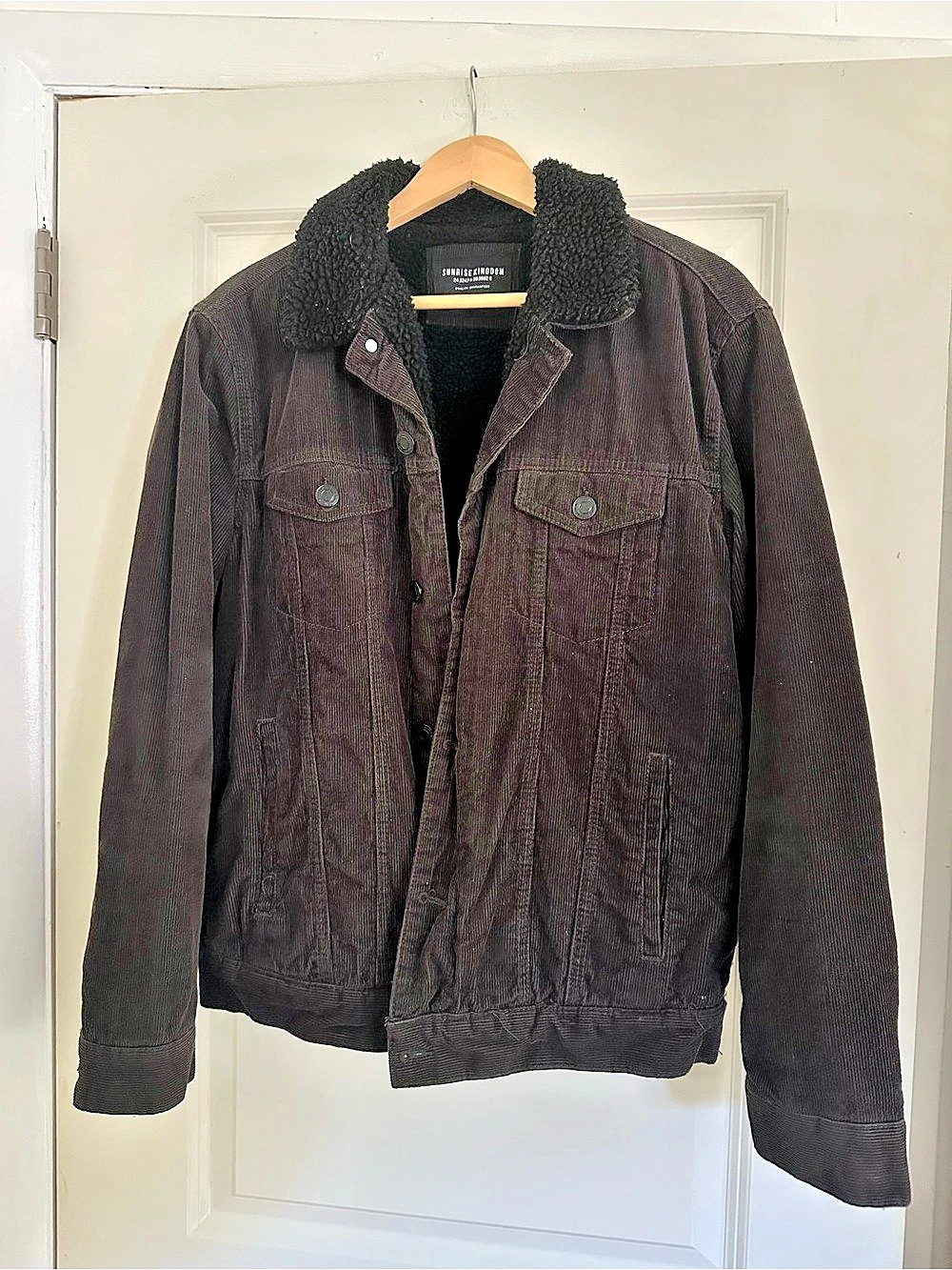 Sunrise Kingdom Black Corduroy-Style Jacket Size Small